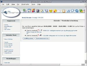 Abbildung 4: PHP Groupware zeigt Terminkonflikte zwar an, bietet aber keinen Ausweg an.