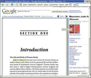Abbildung 11: Hintergrund für das Engagement bei Tesseract: Googles Buchsuche durchstöbert die digitalisierten Bücher nach Schlagwörtern.