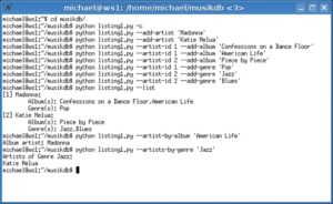 Abbildung 1: Die Beispielanwendung setzt Kommandozeilenargumente in Datenbankabfragen um. Dank SQL Object ist datenbankspezifischer SQL-Code nicht erforderlich.