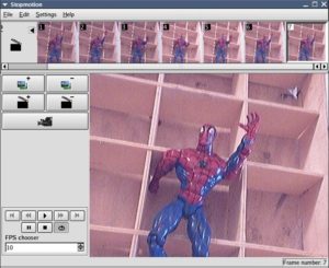 Abbildung 1: Auf dem Weg zu Spiderman 3: Die Software Stopmotion unterstützt den Hobbyregisseur bei selbst gemachten Animationsfilmen nach dem Stop-Motion-Prinzip.