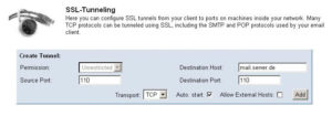 Abbildung 1: Die Tunnel-Konfiguration mit dem SSL-Explorer. Hier haben Anwender die Möglichkeit, alle unsicheren Protokolle durch den SSL-Tunnel vor fremden Augen zu schützen.