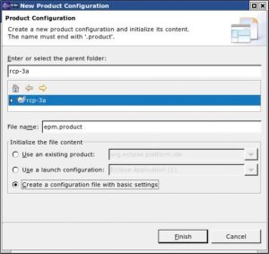 Abbildung 1: Der Product Configuration Wizard erstellt ein Eclipse-Product, das aus einer Eclipse-Application eine eigenständige Anwendung mit markantem Äußeren macht.