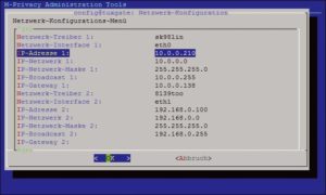 Abbildung 1: Bei der Erstkonfiguration legt der Tightgate-Administrator die Netzwerkparameter fest. Der Server ist mit zwei Schnittstellen ausgestattet und kann daher zusätzlich als Gateway fungieren.