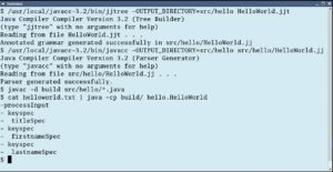 Abbildung 1: Nach der Generierung der Parser-Dateien gibt das Tool JJTree den erzeugten Baum aus.