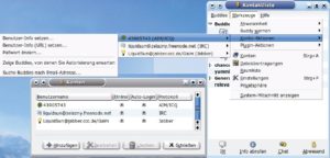 Abbildung 1: Das Messenger-Programm Gaim bietet keine intuitive Möglichkeit, sich nach einem Verbindungsabbruch bei einem Konto wieder anzumelden. Stattdessen muss der Nutzer unter »Konten« das Kästchen »Online« erst abwählen und anschließend wieder aktivieren.