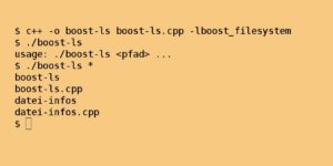 Abbildung 1: Das Boost-Programm aus Listing 1 implementiert ein einfaches »ls«.
