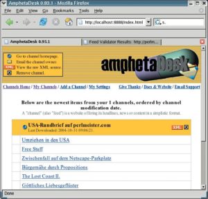 Abbildung 1: Das Perlmeister-Newsfeed, wie es der lokale News-Aggregator Amphetadesk präsentiert.
