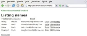 Abbildung 1: Der Webservice im Beispiel liefert die Datensätze auch direkt im Browser.