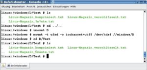 Abbildung 1: Paragons NTFS-Modul setzt Umlaute in Dateinamen korrekt um, wenn man ihm den Zeichensatz beim Mounten mitteilt. Alternativ reicht es aus, die Kodierung dem Installskript als Parameter zu übergeben.