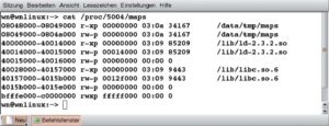 Abbildung 1: Darstellung des Speicherbilds eines Prozesses in »/proc/Prozessnummer/maps«.