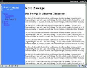 Abbildung 1: Eine Webseite, die mit den Standard-Stylesheets erzeugt wurde, sieht trotz ausreichender Funktionalität nicht sehr ansprechend aus.