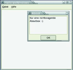 Abbildung 1: Der Beispiel-Editor (140 Zeilen Quellcode, siehe Listings 1 und 2) ist hier mit der GTK-Fassung von WX-Windows gelinkt.