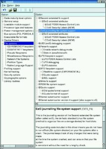 Abbildung 1: Ext 2/3, JFS, ReiserFS und XFS haben den Sprung in den Kernel 2.6 geschafft. Unterschiede sind beim ACL-Support sowie bei Quotas und Debug-Funktionen zu verzeichnen.
