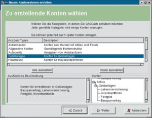Abbildung 1: Erstellen eines Kontorahmens mit dem Assistenten.