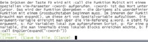 Abbildung 1: Das Vim-Menü für Übersetzungen in der schlichten Konsolen-Version.