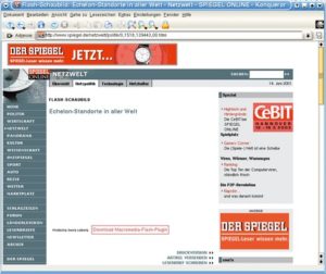 Abbildung 1: Fehlende Information: Ohne das Flash-Plugin wird das Schaubild nicht angezeigt.