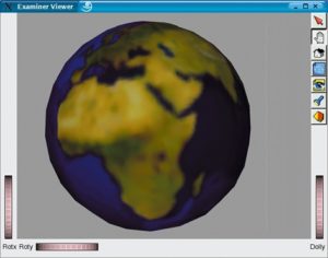 Abbildung 1: Die Erde in 3D. Für diese Grafik genügen eine Kugel und die passende Oberflächentextur.