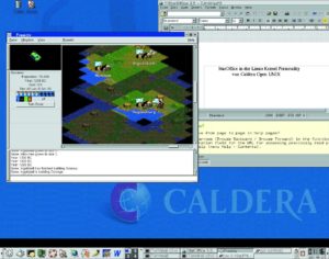 Abbildung 1: OpenUNIX mit der Linux-Implementierung des Civilization-Clones Freeciv.