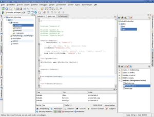 Abbildung 1: Kdevelop stellt die wichtigsten Bedienelemente wie Editor und Dateibrowser übersichtlich dar. Der Editor-Teil passt sich dynamisch an die Anzahl der geöffneten Tabs an.