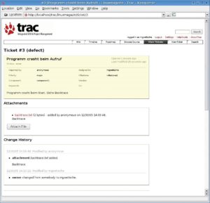 Abbildung 2: Trac integriert ein Ticketsystem, das zwar nicht den Funktionsumfang von Bugzilla erreicht, das jedoch alle für kleine bis mittelgroße Projekte benötigten Features bietet.