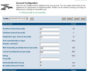Abbildung 2: Ein Blick auf das Formular für die Account-Konfiguration. Hier lassen sich für jeden Account individuelle Parameter einstellen.