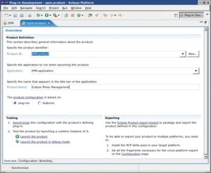 Abbildung 2: Der Product-Editor überträgt die Konfiguration automatisch in die Datei »plugin.xml«.