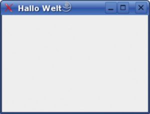 Abbildung 2: Das Hallo-Welt-Programm in der GTK#-Fassung: Kein Button, dafür nur sieben Zeilen Code.