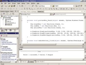 Abbildung 2: Visual Studio Dotnet zeigt Code des Beispielprojekts, hier zum Zeichnen grafischer Elemente.