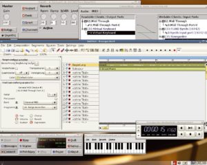 Abbildung 2: Das virtuelle Midi-Keyboard »vkeyb« dient als Eingabegerät für den Sequencer Rosegarden.