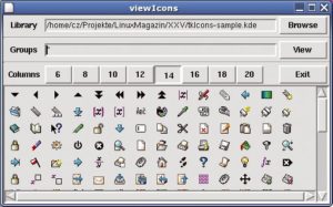 Abbildung 2: Das Icons-Package von Adrian Davis enthält viele Symbolgrafiken aus dem KDE-Projekt. Das Paket bettet diese Bilder direkt in Tcl-Code ein.