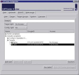 Abbildung 2: Für die Benutzerverwaltung und Einrichtung des Cat-Center KVM-Multiswitch liefert der Hersteller ein eigenes grafisches Linux-Programm.