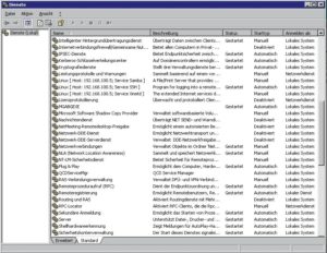 Abbildung 2: Die installierten Dienste erscheinen im Dienste-Browser von Windows. Von hier aus steuert der Admin künftig die Linux-Services (im Bild durch einen roten Rahmen markiert).