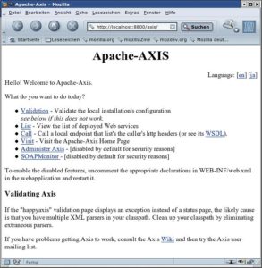 Abbildung 2: Axis verwaltet Webservices und bietet einen Stub-Generator für SOAP.