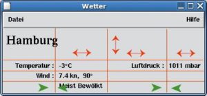 Abbildung 2: Das Entwurfsraster der Oberfläche zeigt, dass Grid die Widgets tabellarisch anordnet und an unterschiedlichen Kanten ausrichtet.