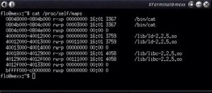 Abbildung 2: Alle Speichermappings landen hier außerhalb des geschützten Ascii-Armor-Bereichs. Das Exec-Limit liegt sogar bei 0xbfffffff (3 GByte), es umfasst also den gesamten Userspace.