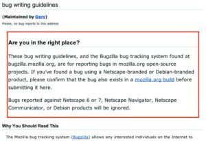 Abbildung 2: Die Schnittstellen zwischen Anwendern und Entwicklern sollten leicht zu verstehen sein. Wie hier im Webinterface von Bugzilla schrecken sie jedoch häufig durch umständliche Anweisungen ab.