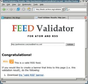 Abbildung 2: Genehmigt: Der RSS-Validierer auf Feeds.archive.org prüft die erzeugten RSS-Files auf ihre Standard-Konformität. Er beherrscht übrigens bereits das kommende Format Atom.