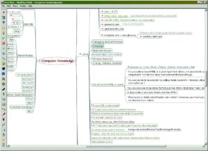 Abbildung 2: Mit Freemap erzeugte Mind Maps können verschiedenste Sachverhalte und Probleme strukturiert und nicht-linear darstellen. Hier die Kenntnisse eines Software-Entwicklers. 
