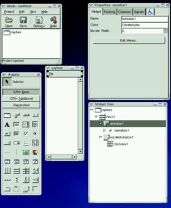 Abbildung 2: Mit Glade konstruieren Programmierer komfortabel ihre GUIs. Die Beschreibung landet in einer XML-Datei.