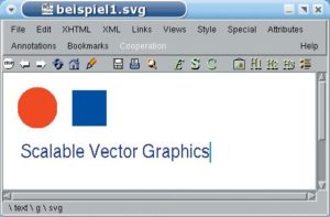 Abbildung 2: Der W3C-Webeditor Amaya zeigt das SVG-Dokument aus Listing 1.