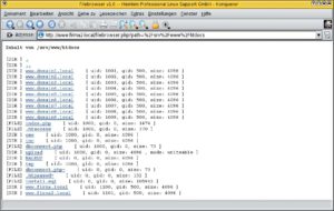 Abbildung 2: Ein PHP-Skript hat auf ungesicherten Servern ziemlich freien Zugang zum System. Der einfache PHP-Dateimanager aus Listing 1 genügt, um sich im Rechner umzusehen.