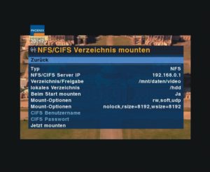 Abbildung 2: Mit Linux auf der D-Box 2 lassen sich problemlos NFS-Verzeichnisse mounten. Die D-Box wandelt sich so zu einem vollwertigen digitalen Videorekorder.