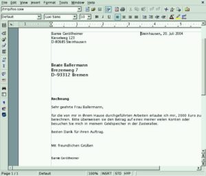 Abbildung 2: Mailit hat die Textpassage aus Abbildung 2 sowie Adressaten und Datum in die Vorlage aus Abbildung 1 eingebaut.