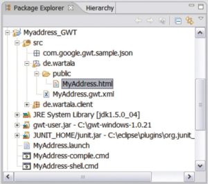 Abbildung 2: Das Google Web Toolkit erstellt optional Eclipse-Dateien, die die IDE als Projekt importieren kann. So lässt sich die IDE zum Entwickeln von Ajax-Seiten nutzen.