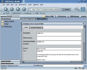Abbildung 2: Die Maske für das Erstellen von E-Mails in Desk4Web.
