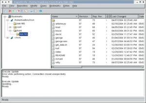 Abbildung 2: Das Programm RapidSVN dient als grafische Oberfläche zum Dateiverwaltungssystem Subversion. Es basiert auf WX-Windows und läuft daher auf sehr vielen Plattformen, auch auf Windows.