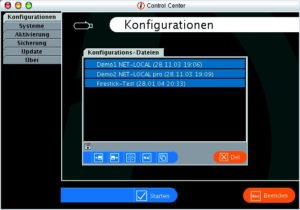 Abbildung 2: Das Control Center dient als zentrale Schaltstelle der Firestick-Software. Am linken Rand ist das Hauptmenü angeordnet, in der Mitte sind drei Konfigurationsvarianten gelistet.