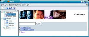 Abbildung 2: Mit Kexi sollen Anwender in Zukunft HTML-Formulare erstellen können. So kreieren Firmen beispielsweise Datenbankformulare, die sich der Website angleichen.