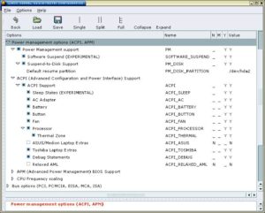 Abbildung 2: »cpufreq«-ACPI-Optionen für die aktuellen Mobile-CPUs.