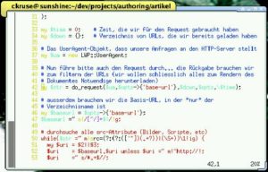 Abbildung 2: Ausschnitt aus dem Benchmark-Perl-Skript des Autors, das auf der Linux-Magazin-Webseite zu downloaden ist.